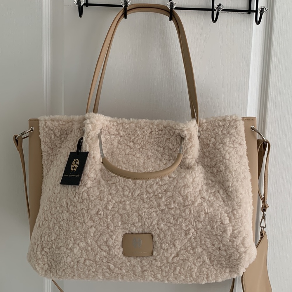 Jumbo House of Harlow 1960 Beige Sherpa Tote Bag